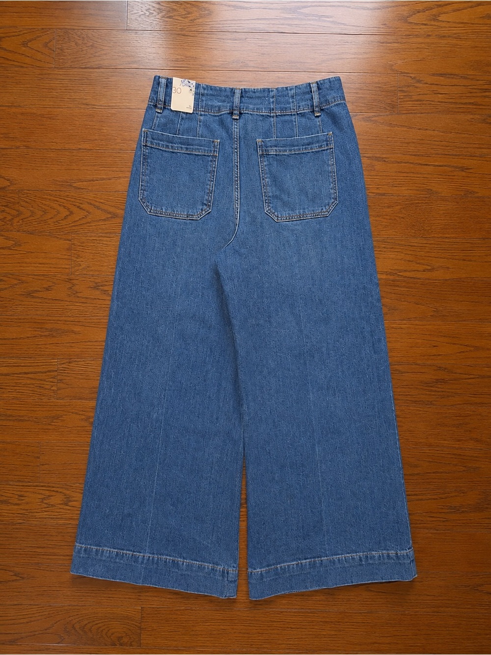 Pilcro Wide-Leg High-Rise Jeans — Denim Blue Sz 30 NWT - Picture 2 of 6